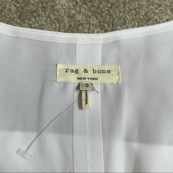 RAG & BONE White Floral Embellished Scoop Neck Sleeveless Tank Top EUC Size S - Picture 5 of 9